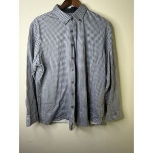 BRAX Button Casual Shirt Men's XL Blue White Hardy Geometric